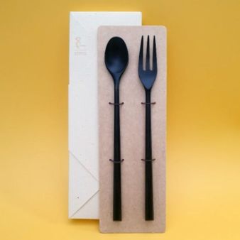 오단 자연 롱티스푼/롱포크 세트
